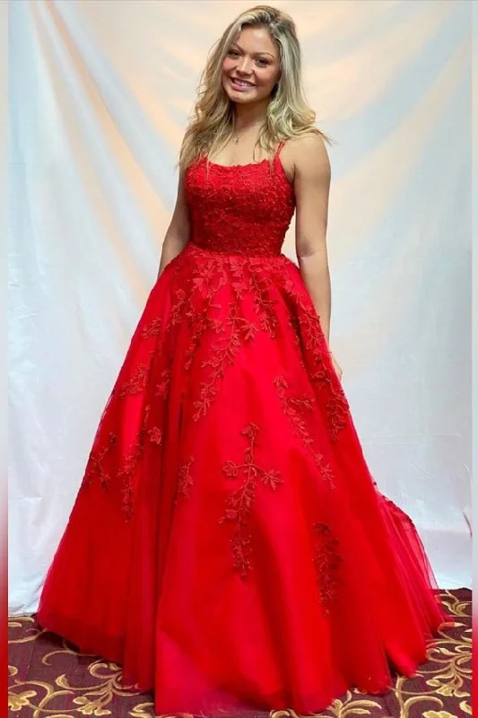 Ends Soon Exclusive Discount 2021 A-line lace appliqued tulle long prom dress ball gown    cg16680