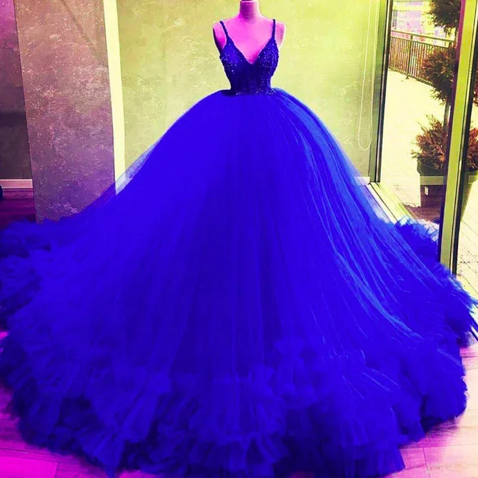 The Latest Fashion Trends Anniversary Sale ball gown prom dresses royal blue tiered royal blue evening dresses puffy party dress     cg20166