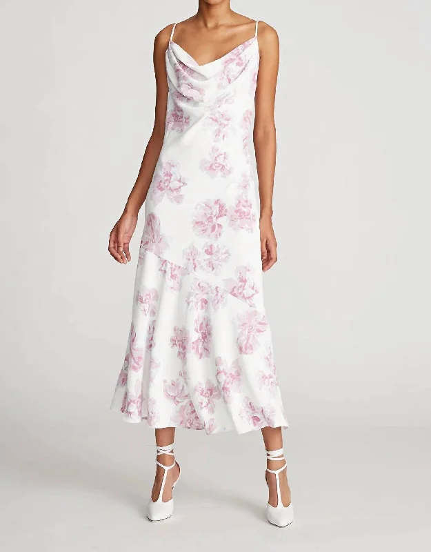 Urban Elegance Deals Fashion Sale Sonny Cowl Neck Dress In Thistle Painted Floral Print