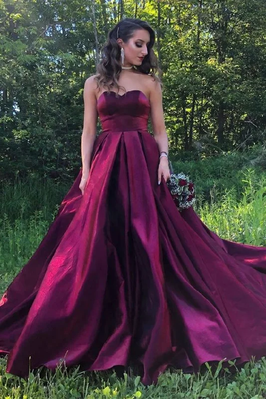 Special Offer For You Limited Quantities Burgundy Ball Gown Formal Evening Dresses, 2020 Burgundy Long Prom Dresses Sweetheart  cg6516