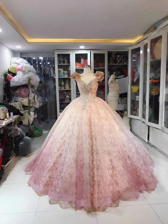 Summer Deals Trend Alert Long pink ball gown long evening drress Prom Dresses   cg20323