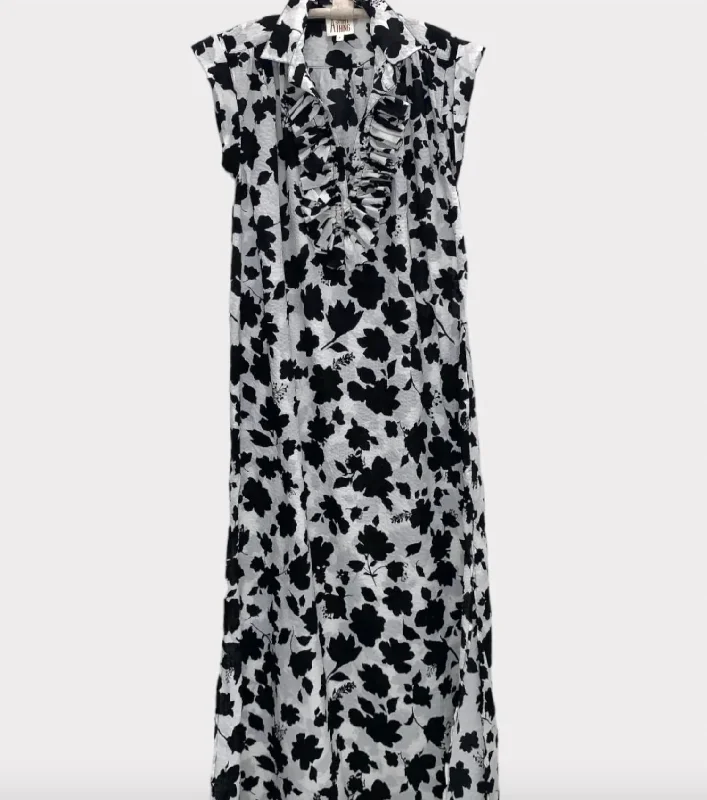 Premium Style Offers Evening Elegance Lilly Floral Dress In Black Floral