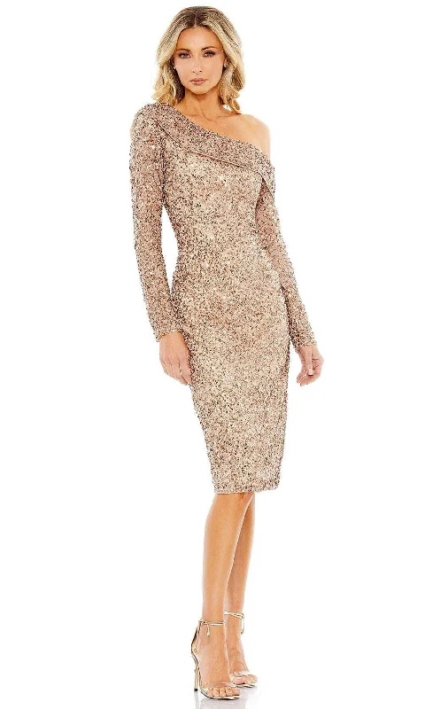 Big Savings Celebrate With Big Savings Mac Duggal 5595 - Long Sleeve One Shoulder Dress