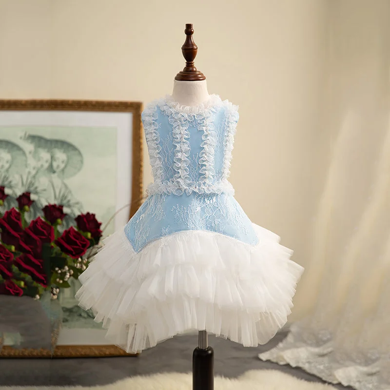 End-Of-Season Clearance Fashion Deal Girl Summer Dress Flower Girl Lace Sleeveless Puffy Birthday Party Cake Dress