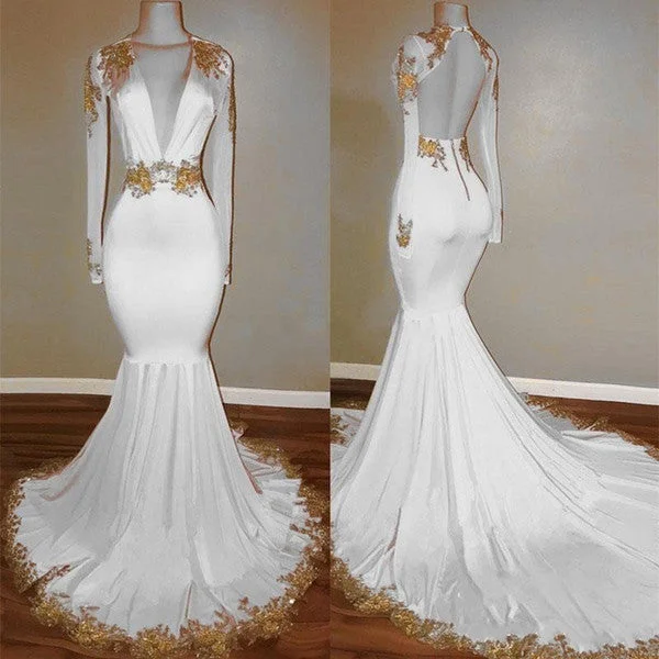 Unleash Your Style Limited Styles mermaid evening dresses white prom dress formal gowns    cg20151