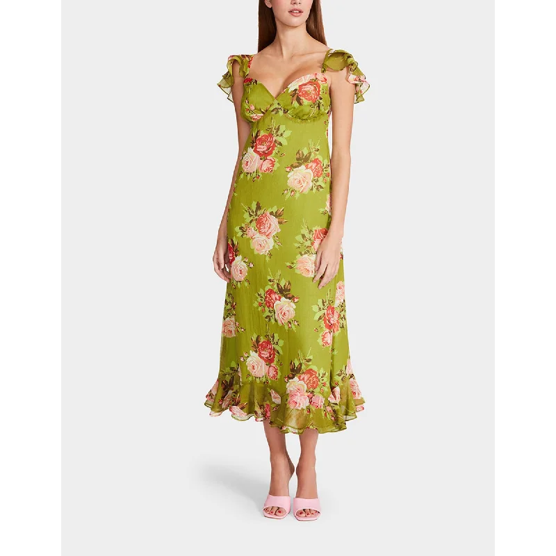 Flash Sale Save On Classic Elegant Styles Bouquet Bounty Midi Dress Green