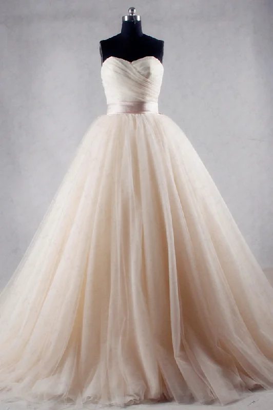 Discount Extravaganza Stylish Spring Fashion Hot Strapless Tulle Ball Gown Wedding Dresses Lace Up Back