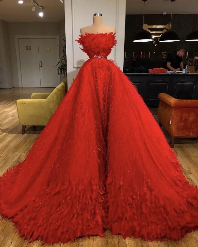 Limited Edition Latest Fashion red Sleeveless ball gown evening Prom Dresses    cg20307