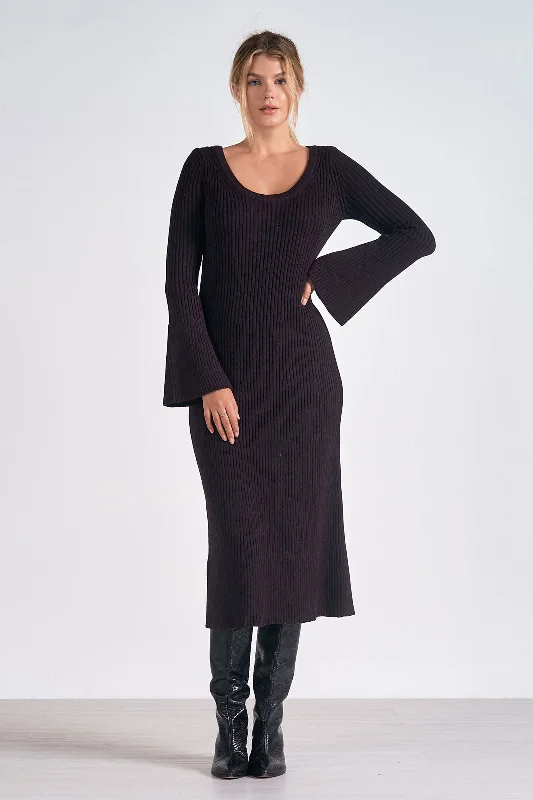 Stylish Deals Elevate Your Wardrobe LONG SLEEVE SCOOP NECK DRESS