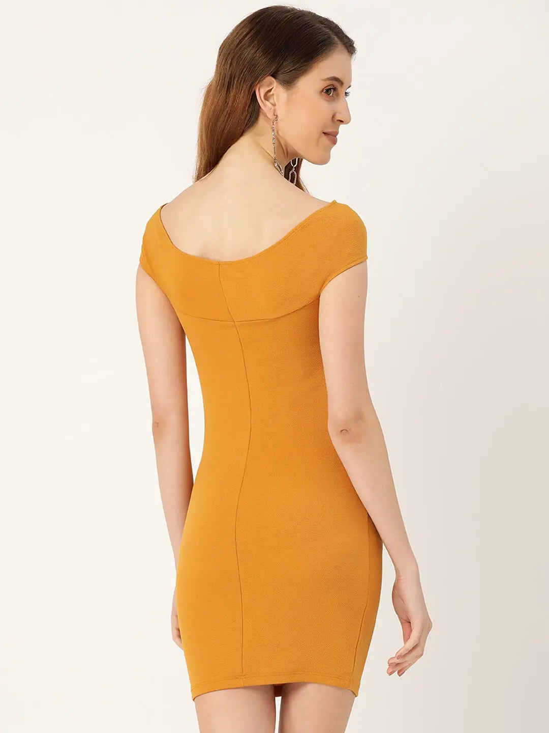 Best-Sellers End Of Season Sale Veni Vidi Vici Mustard Bardot Bodycon Dress