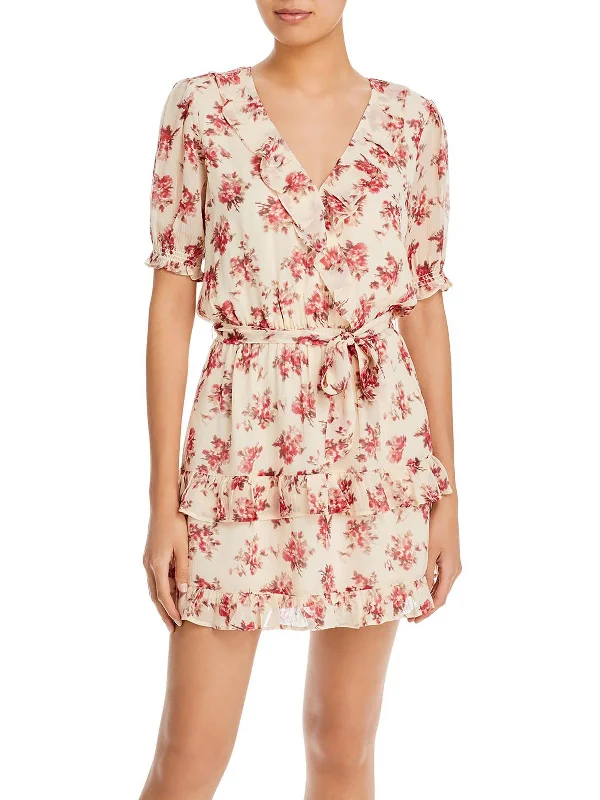 Forward Trendsetter Limited - Time Bundle Womens Floral Print Above Knee Mini Dress